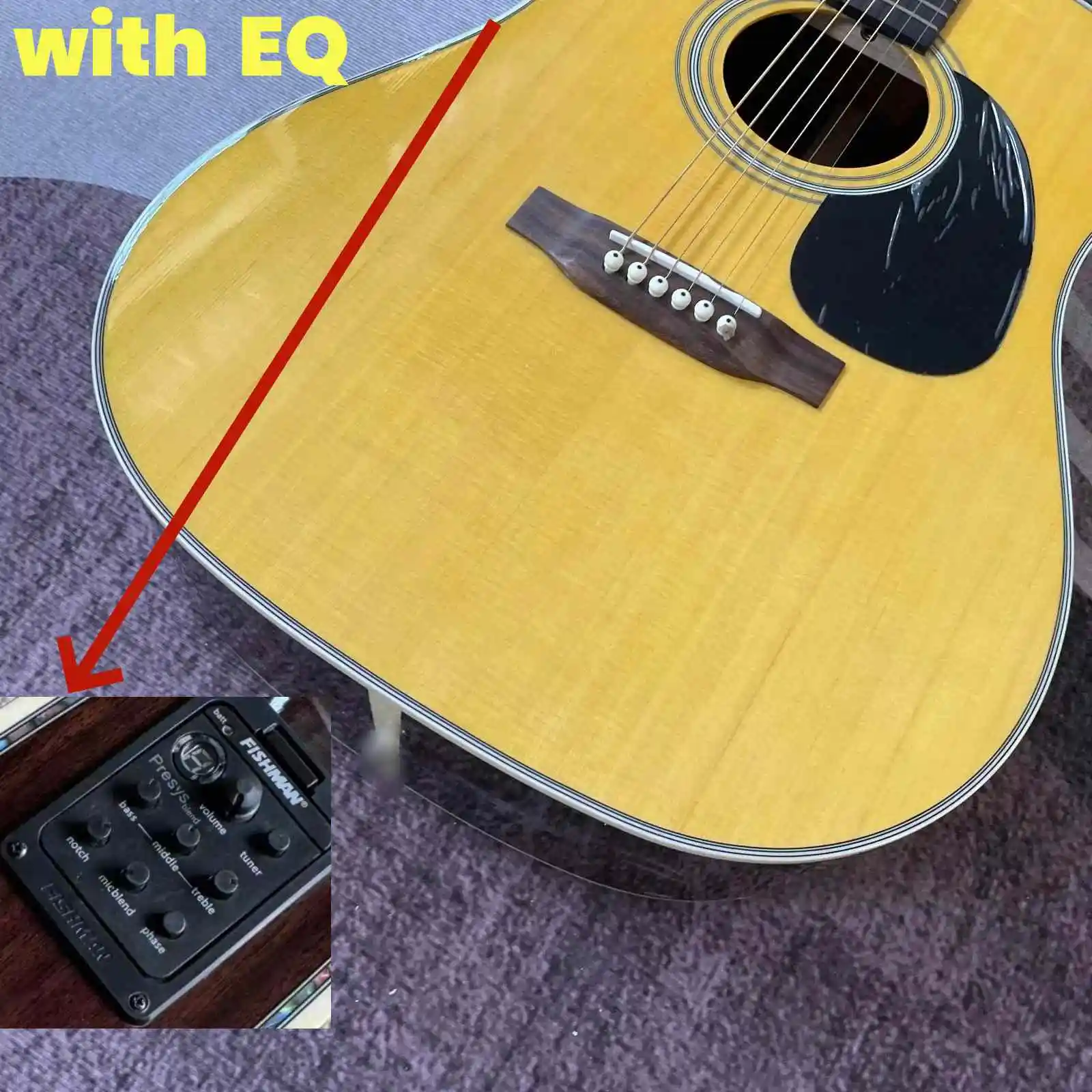 New Arrival Launch Yellow D-28 Acoustic Guitar Spruce Top Nut Rosewood Back Side Panel Suitable for Studio Recording