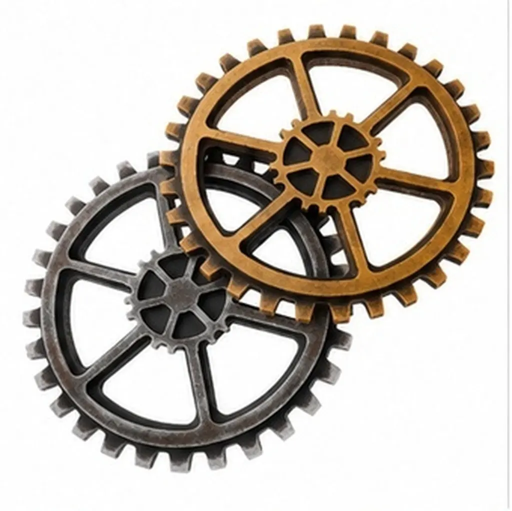 2Pcs Gear Wall Decor Metal Industrial Style Round Gear Wheel Wall Art for Home Living Room Office Bar Cafe Steampunk Decor