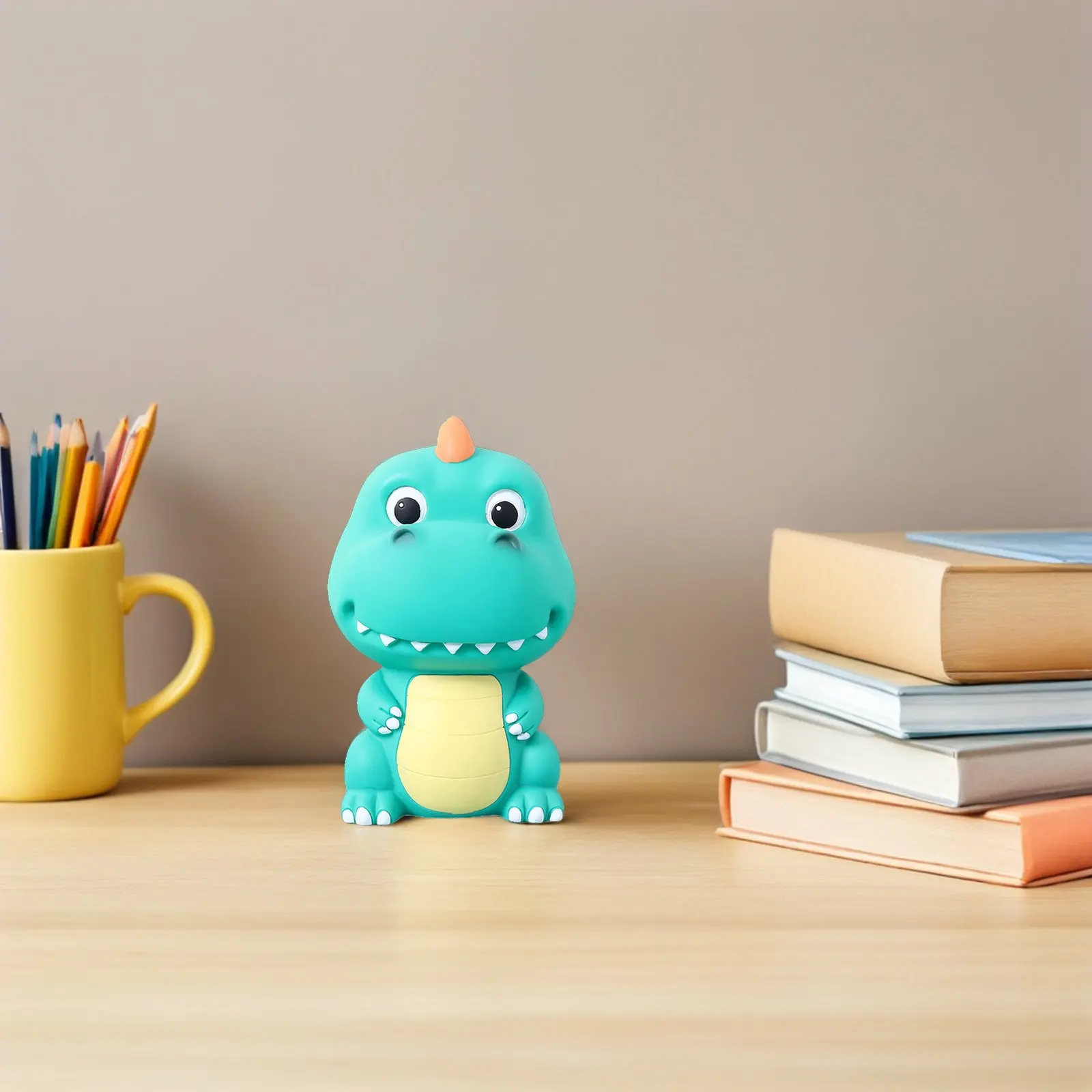 Hucha de vinilo con forma de dinosaurio, divertida caja de ahorro para niños, superficie fácil de limpiar, decoración de escritorio, tarro para guardar monedas, cumpleaños, festividades