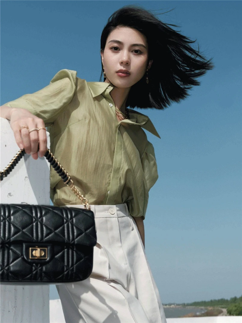 Zomer Dames Tops Button Up Lyocell Lichtgewicht Blouse Effen Kleur Retro Casual Shirt Kantoor Dames Bladerdeeg Mouw Trui Tops