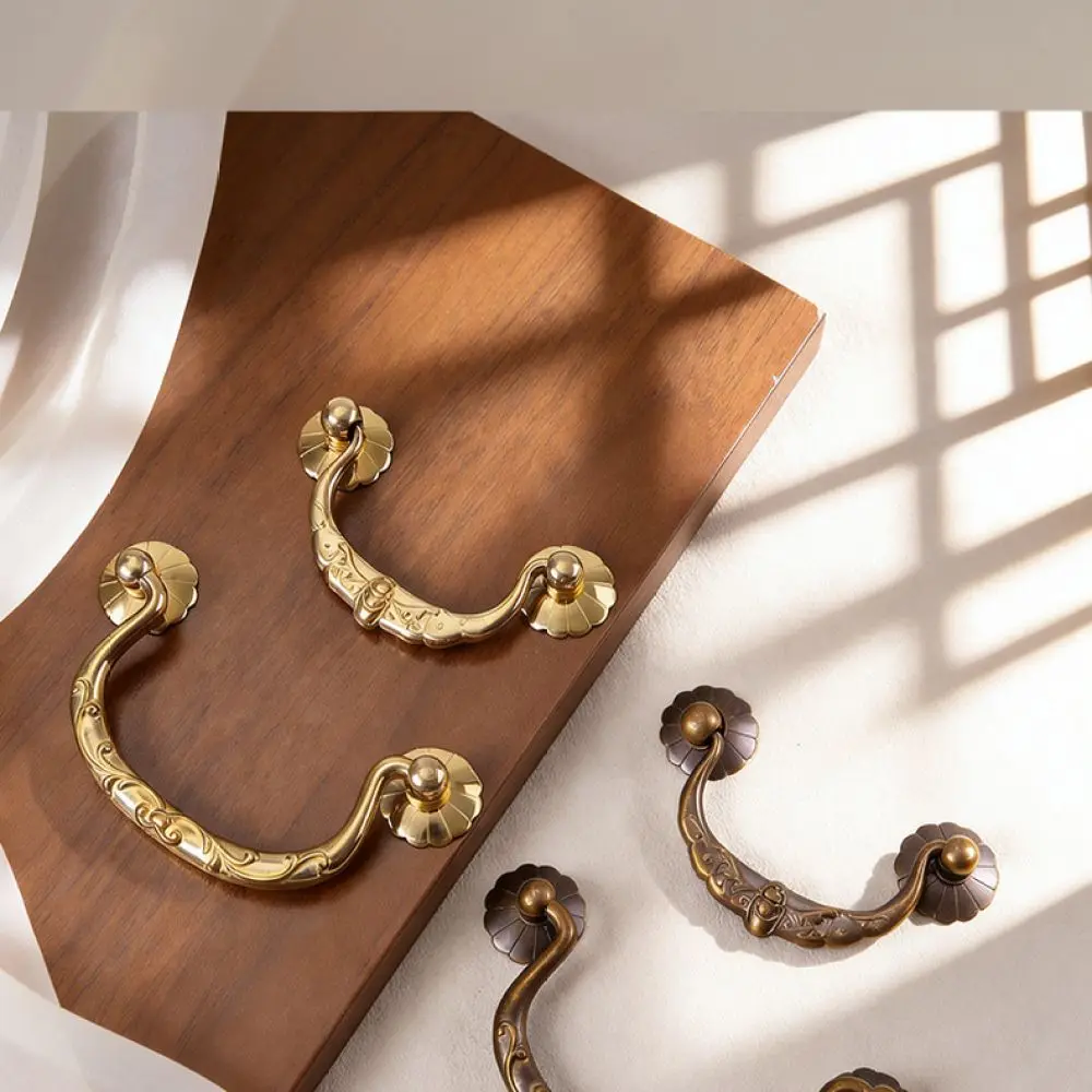Vintage Style Brass Handles For Furniture Cabinet Drawer Pulls New Chinese Decorative Hardware Antique Knobs