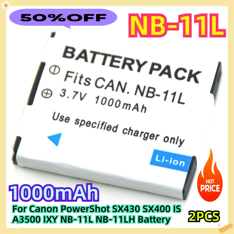 

For Canon PowerShot SX430 SX400 IS A3500 IXY NB-11L NB-11LH Battery 2pcs