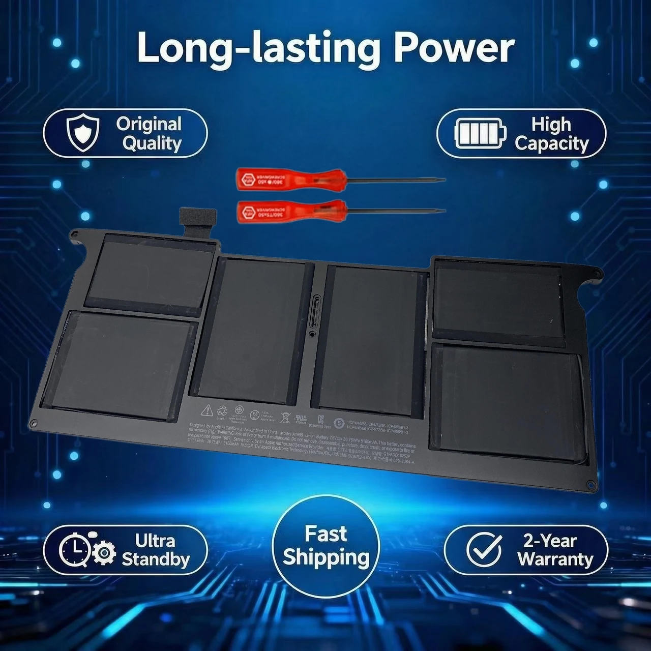 

A1495 A1406 A1375 Laptop Battery For Apple MacBook Air 11" A1465 (2013 2014 2015) MD711LL/A MD711/A MD712/A MD711/B 020-8084-A