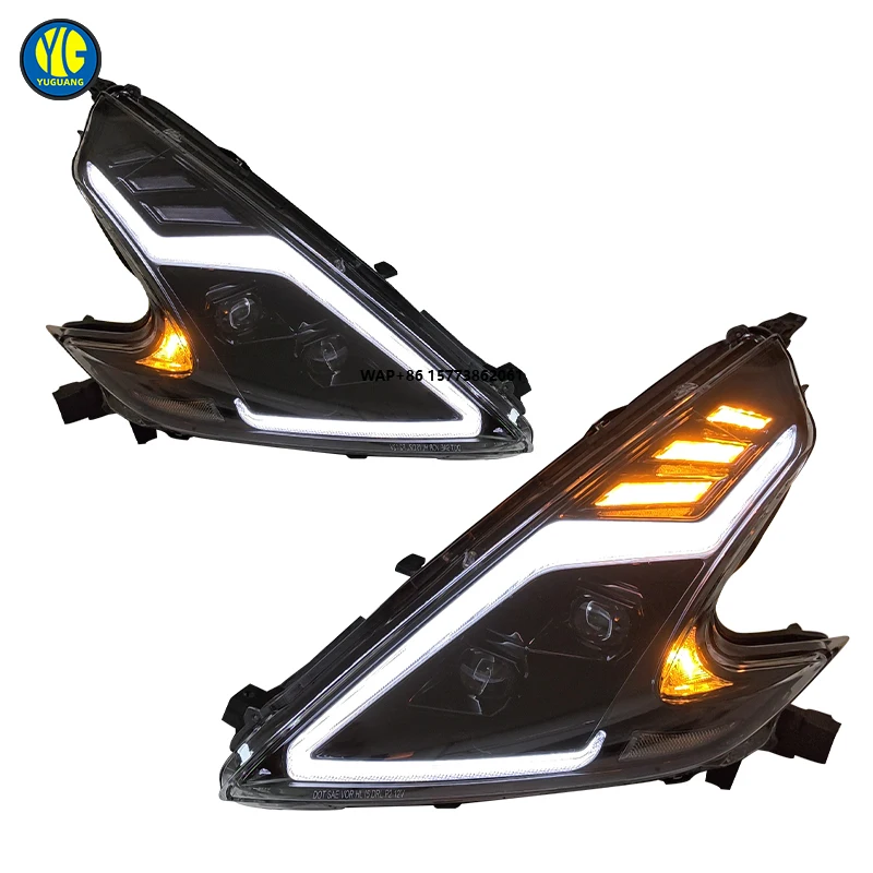 2 Pieces for 370z Auto Parts Headlights 2009 2010 2021 Auto Part Front Light Lamp Upgrade LED Plug and Play Headlamp