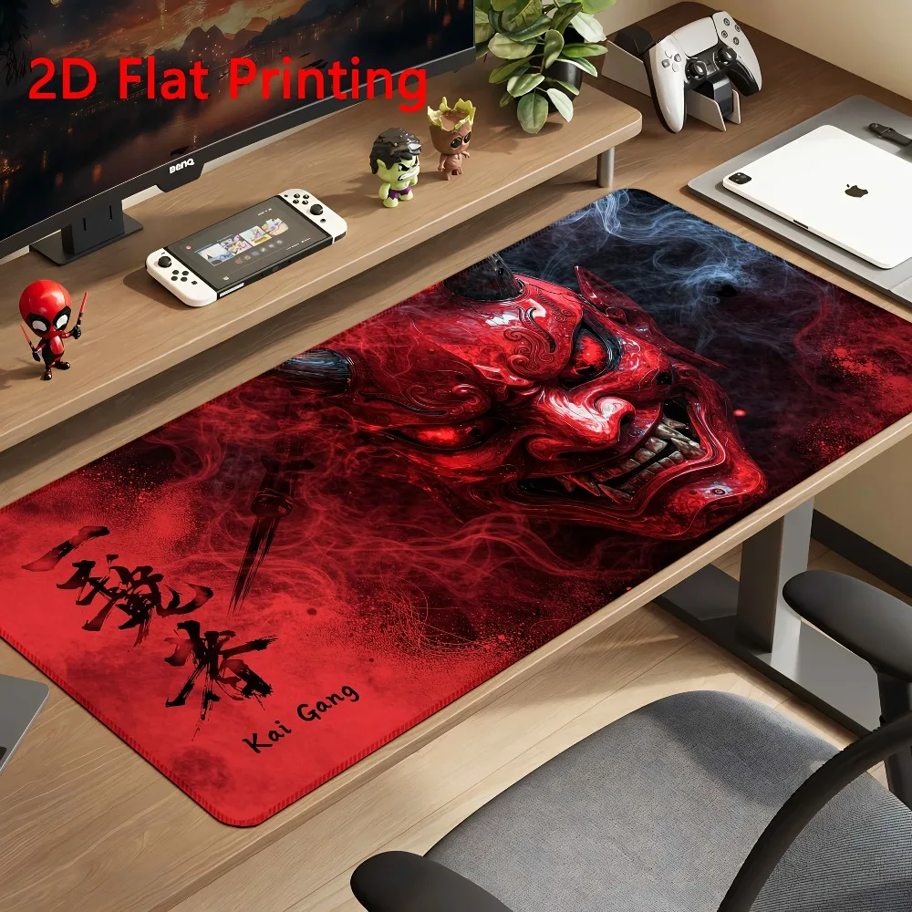 CIFBUY Large Red Devil Mask Gaming Mouse Pad HD Print Non Slip Rubber Desk Mat Smooth Surface Office Home Decor Gift