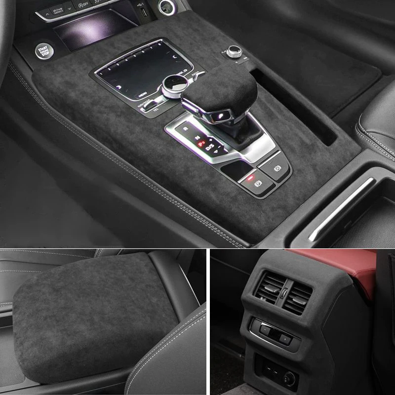 

Suede For Audi Q5L 2018-2025 Gear Shift Knob Cover Central Control Armrest Cover Protector Car Interior Accessorie Auto Trim
