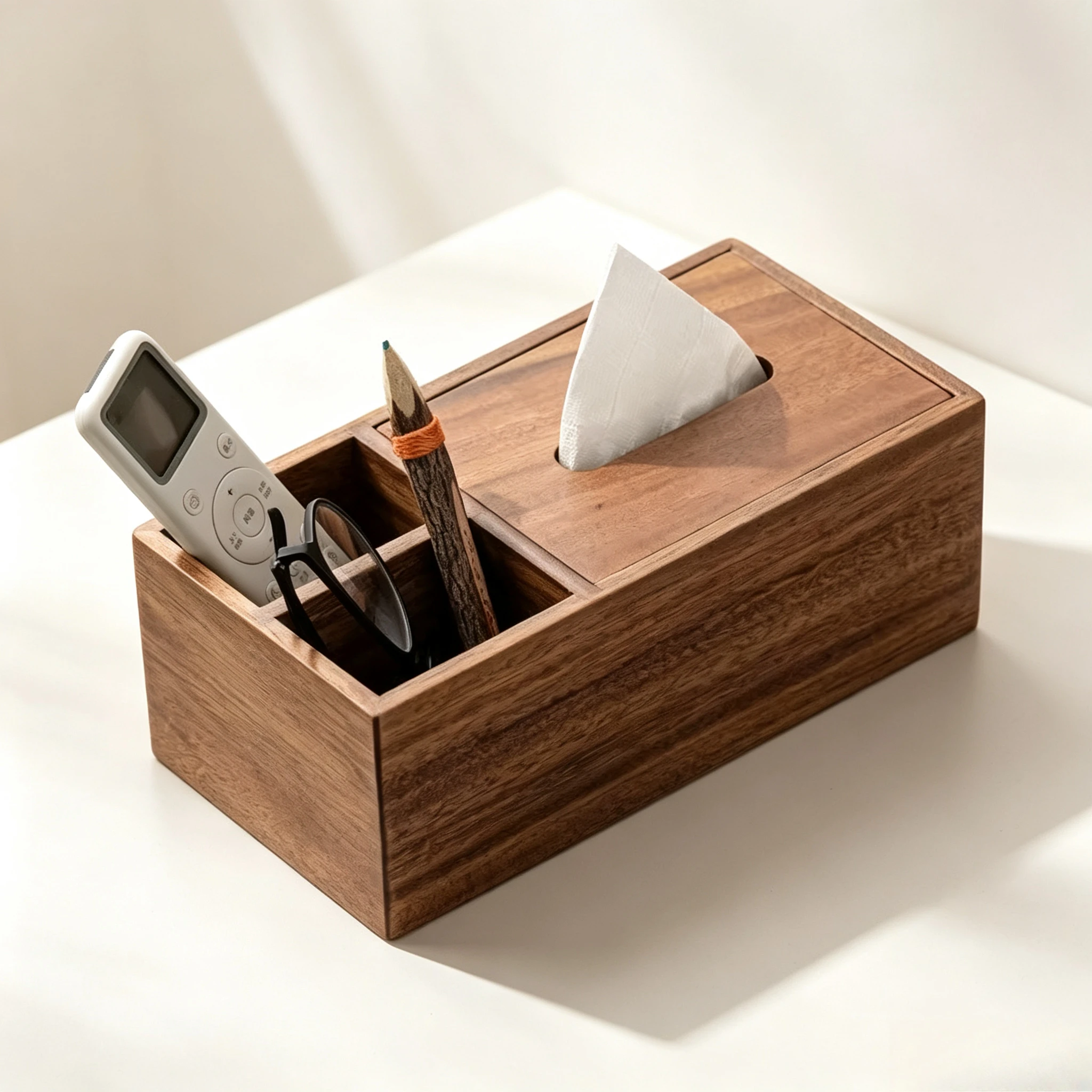 Wooden Tissue Box Holder Rectangular Napkin Dispenser Home Hotel Tea Table Living Room Decor, Customized
