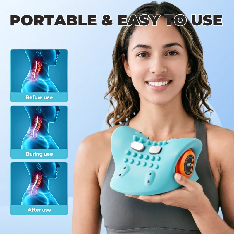 Electric Neck and Shoulder Massage Pillow, Hot Compress Therapy, Deep Kneading to Soothe Muscles, Perfect Gift