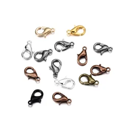 10Pcs/Lot Multicolor Gold Plated Alloy Lobster Clasp Hooks Bracelet Necklace Chain Connectors For Jewelry Making DIY Accessories