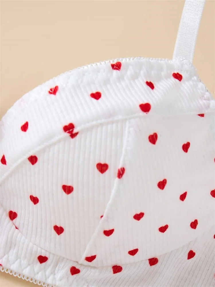 Fairy Lingerie Set Heart Print Sexy Lingerie French Thin Stripe Women Underwear Comfortable Sexy Push Up Bra Intimate Erotic Set