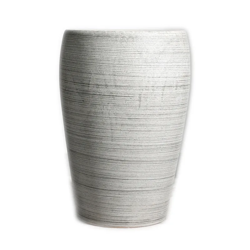 Ceramic flower pot household garden ornament extra large tall tube large size high floor creative more than 50cm coarse pottery