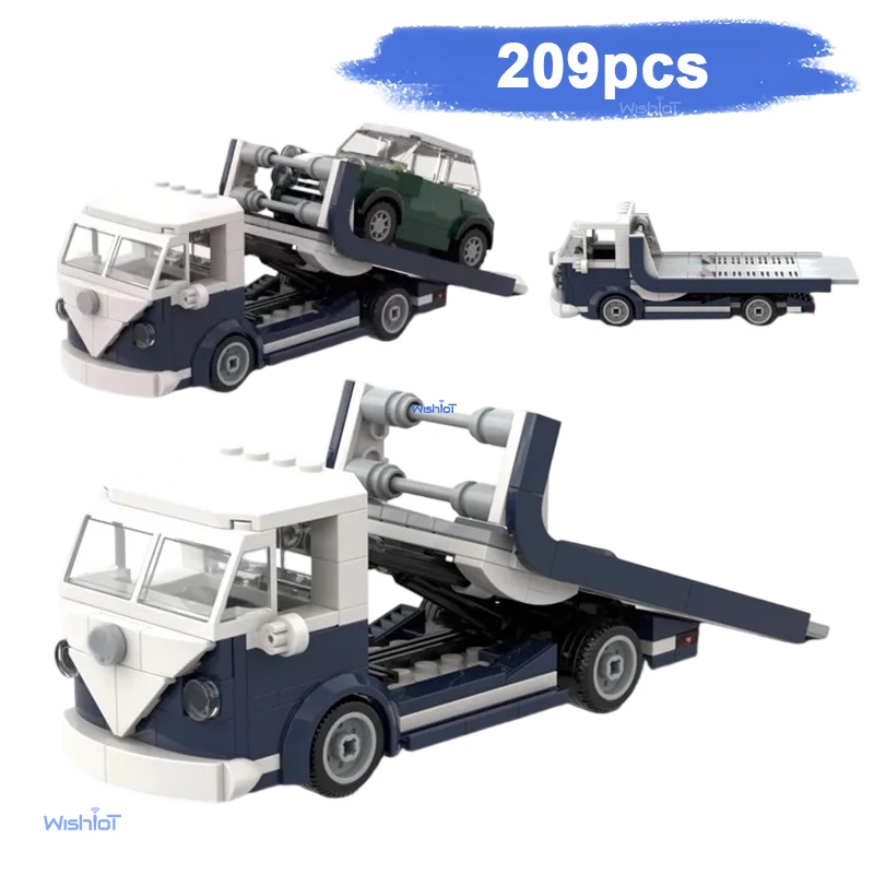 

Creative Trailer Car Model MOC Building Blocks Classic Vehicle Boys Assembled Collectible Small Bricks DIY Toys Holiday Gifts