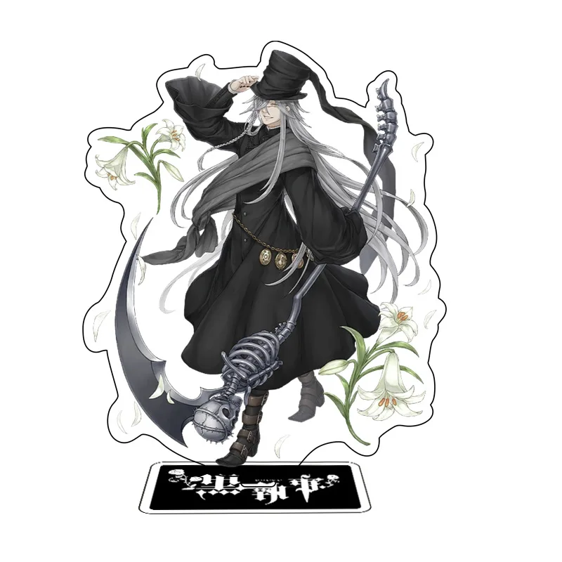 Anime Black Butler Keychain Cartoon Cosplay Acrylic Desk Stand Sebastian Michaelis Ciel Figure Desktop Decor Collection For Kids