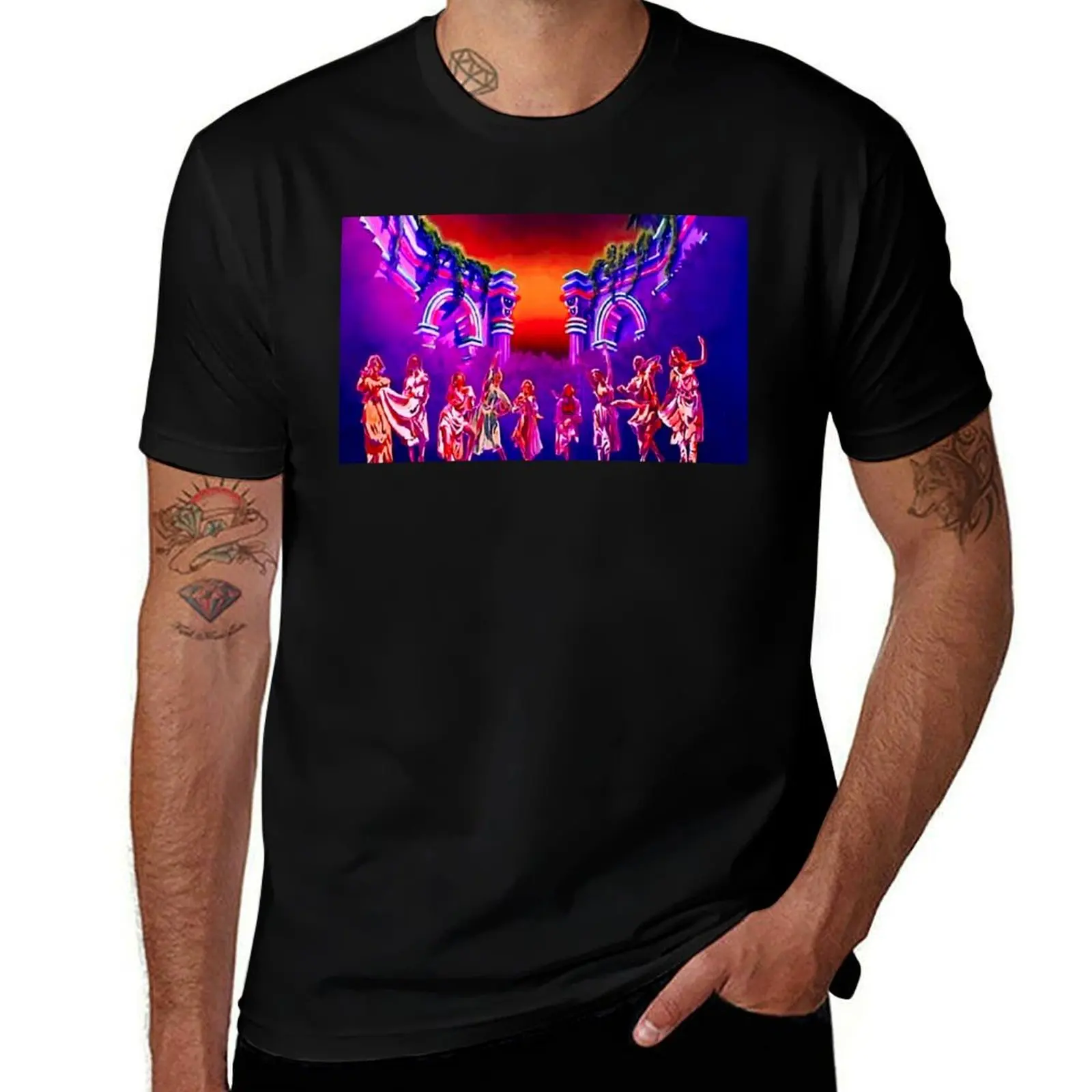 

by - Newton-John Designs Mural Olivia Xanadu PopRetroDisco - T-Shirt Simple Trendy Casual T-Shirt