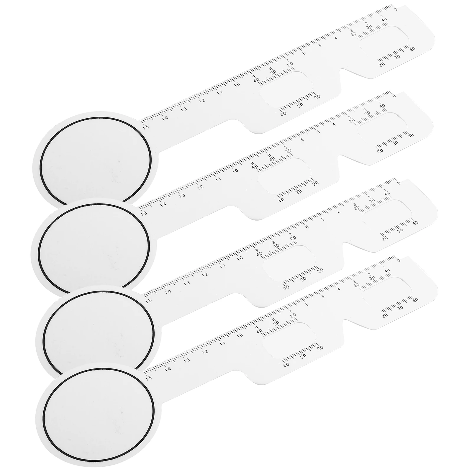 4 Pcs Pupil Distance Ruler Pd Pupillary Abs White for Eyeglasses Optical Student