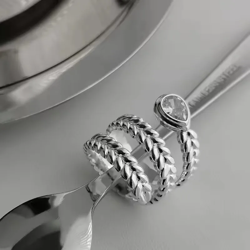 Women's 925 Sterling Silver Minimalist Adjustable Ring, Handmade