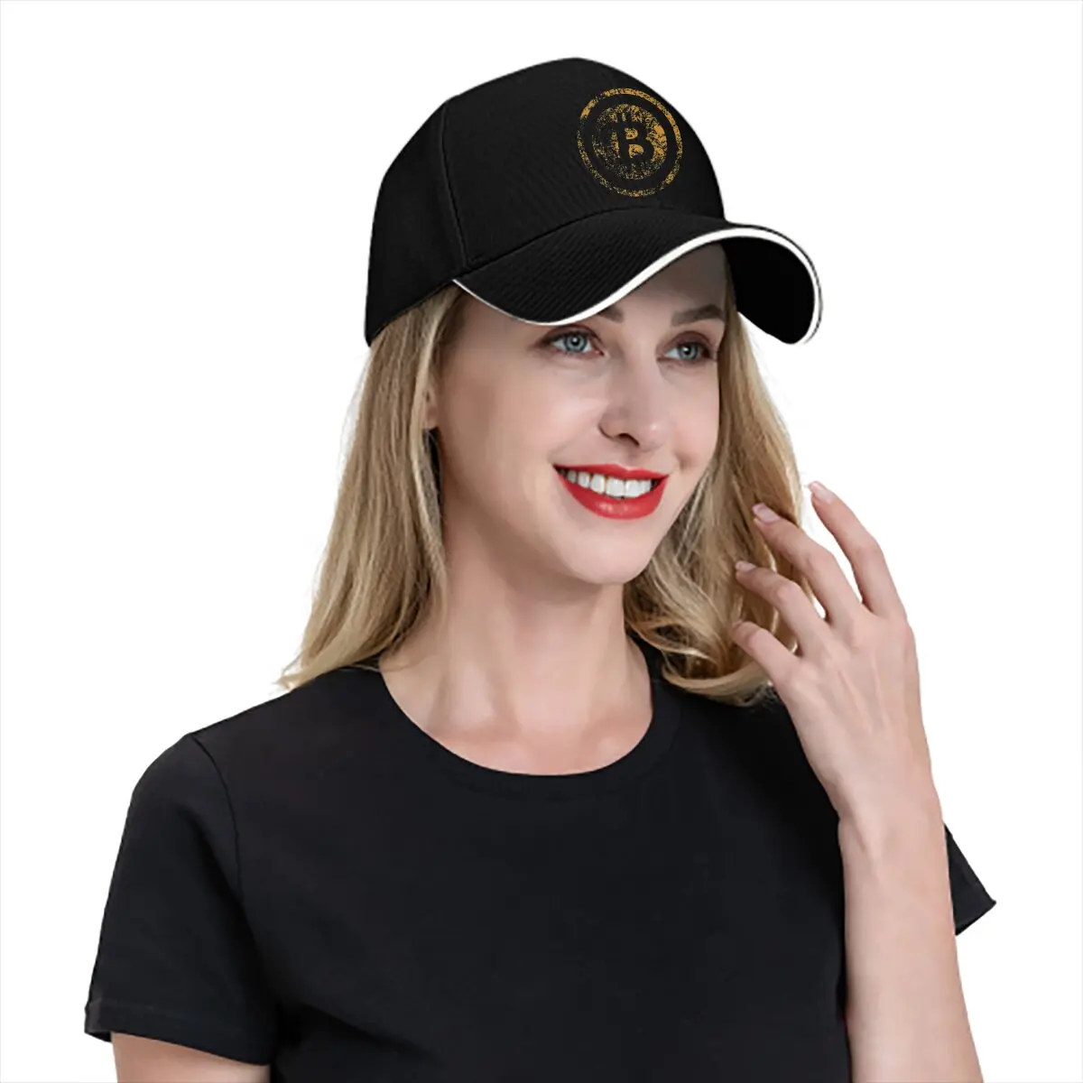 Unisex Bitcoin Logo Baseball Cap, Peaked, Criptomoeda, Meme, Sun Shade, Vintage, Homens, Mulheres