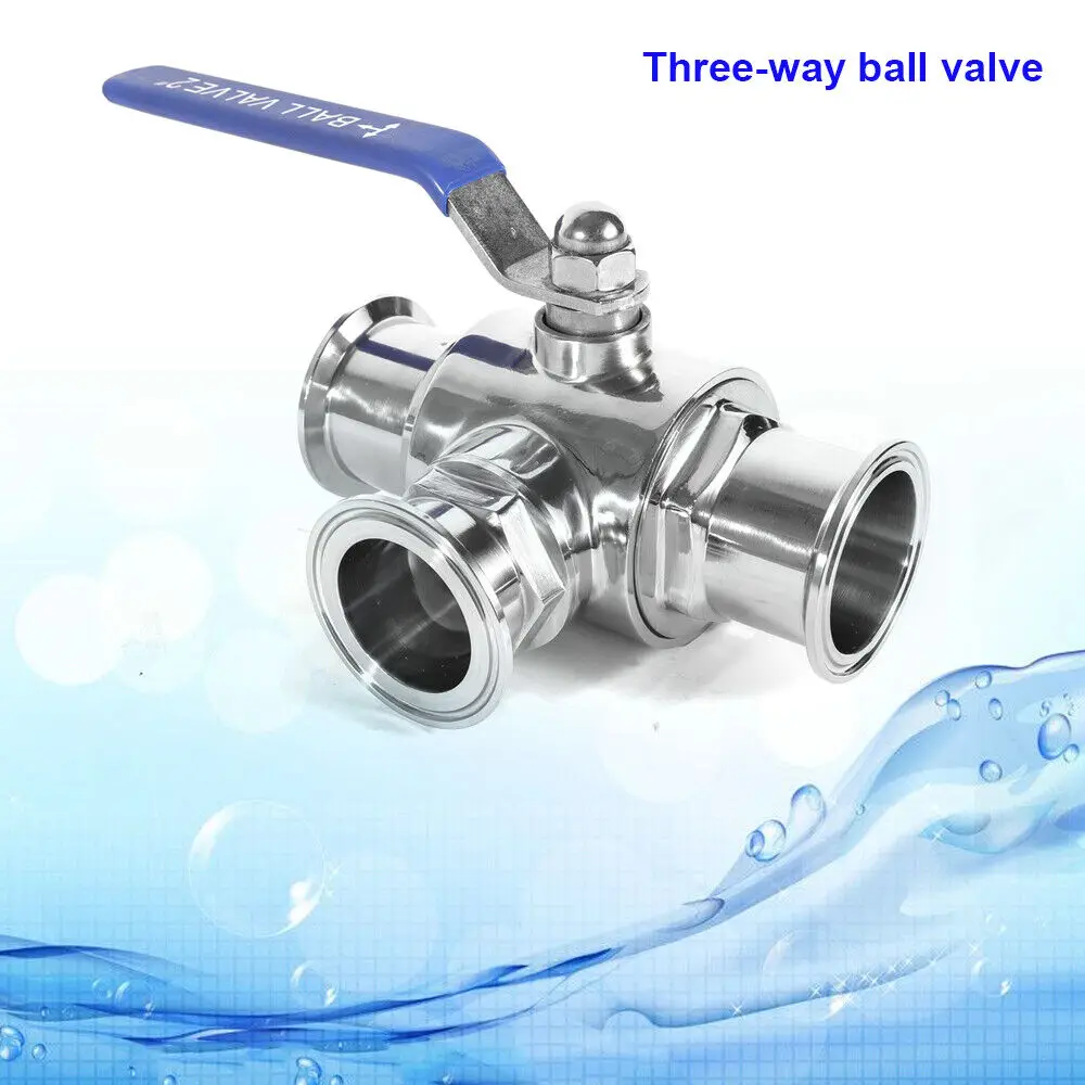 

2" Tri Clamp SUS304 Stainless 3-Way Sanitary Ball Valve For Home Brew Beer Food