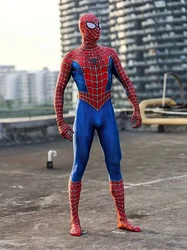LOCAL WAREHOUSE-Blue Tony Raimi Web Hero Costume Unisex Halloween Themed Party Cosplay Full Body Suit with Removable Mask