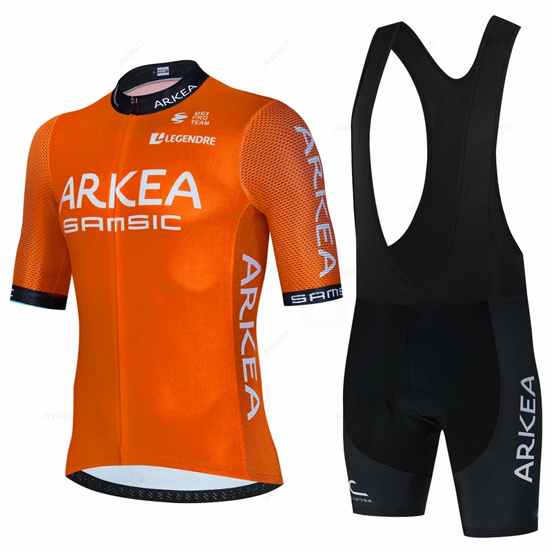 Arkea-Pro Team Cycling Jersey Set for Men, Summer Bicycle Clothing, Breathable Men's MTB Bike Clothing, Sport Suit