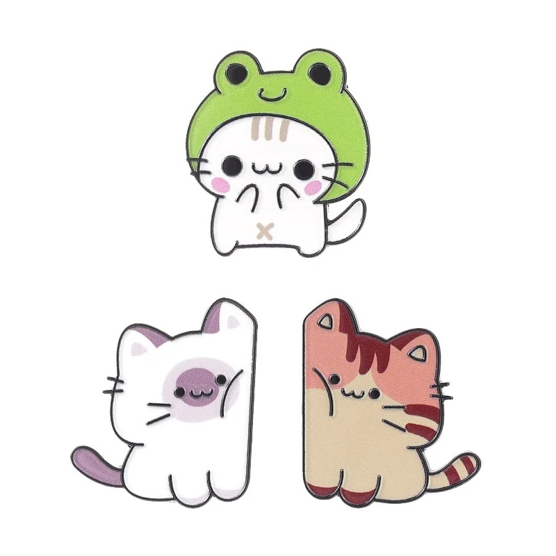 Cute Cat Series Badges, Cartoon Animal-shaped Alloy Pins, Accessories for Clothing and Bags, Gifts for Friends