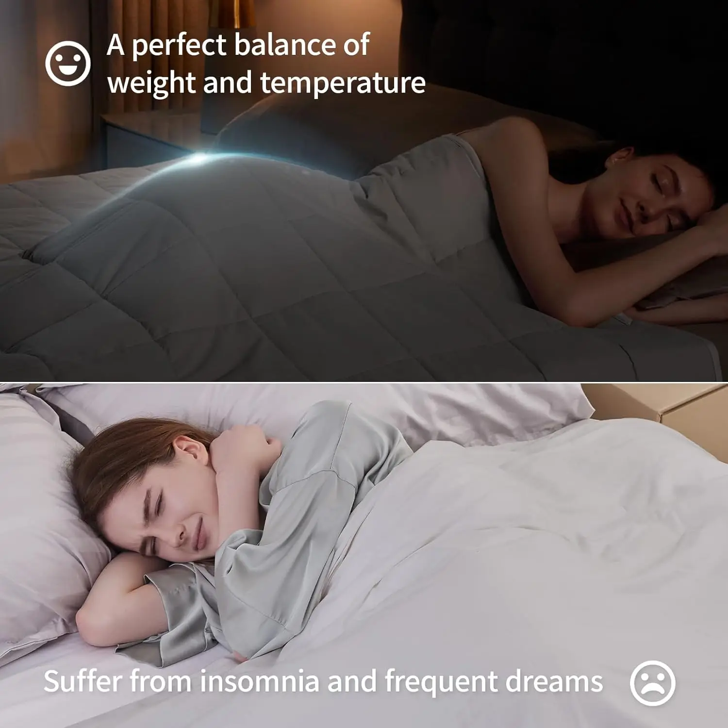 بطانية كينج/كوين بحجم 20 رطل، تبريد رمادي ثقيل للبالغين أثناء النوم طوال الموسم، قابلة للغسل في الغسالة
