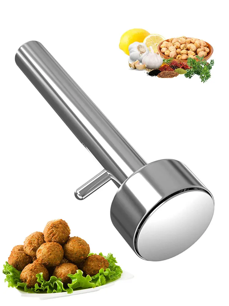 Narzędzia do robienia klopsików Falafel Profesjonalna szufelka do robienia klopsików ze stali nierdzewnej Nonsticky Falafel Mold Gadżety kuchenne — zdjęcie 2