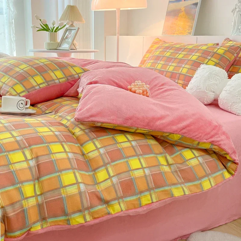 

Пододеяльник с маленьким клетчатым рисунком, одеяло королевского размера, мягкое постельное белье из микрофибры, модное постельное белье, домашний декор, 1 шт.