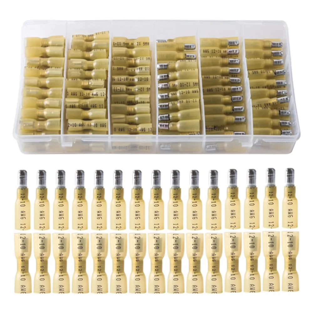 

180 шт. 12-10AWG термоусадочная пуля женский и мужской провод электрический разъем обжимной терминал водонепроницаемые пулевые клеммы разъемы