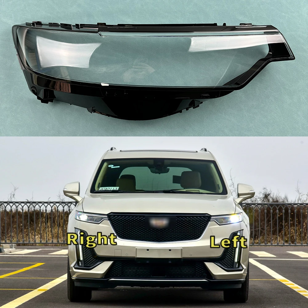 Headlight Cover For Cadillac XT6 2020 2021 2022 Transparent Lampshade Lamp Case Headlamp Shell Plexiglass Replace Original Lens