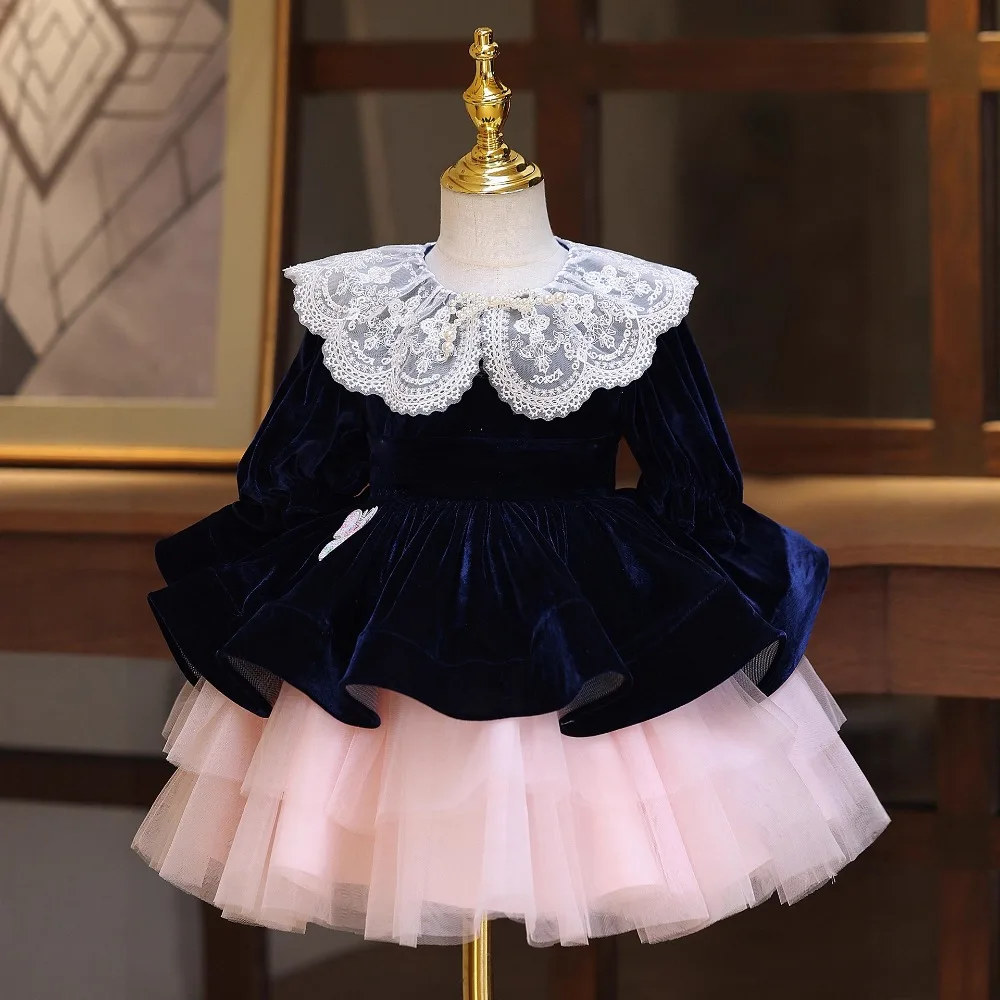 Elegant Girls Princess Dress 2026 Kids Birthday Banquet Party Gown Little Host Piano Performance Dress for 80-160cm
