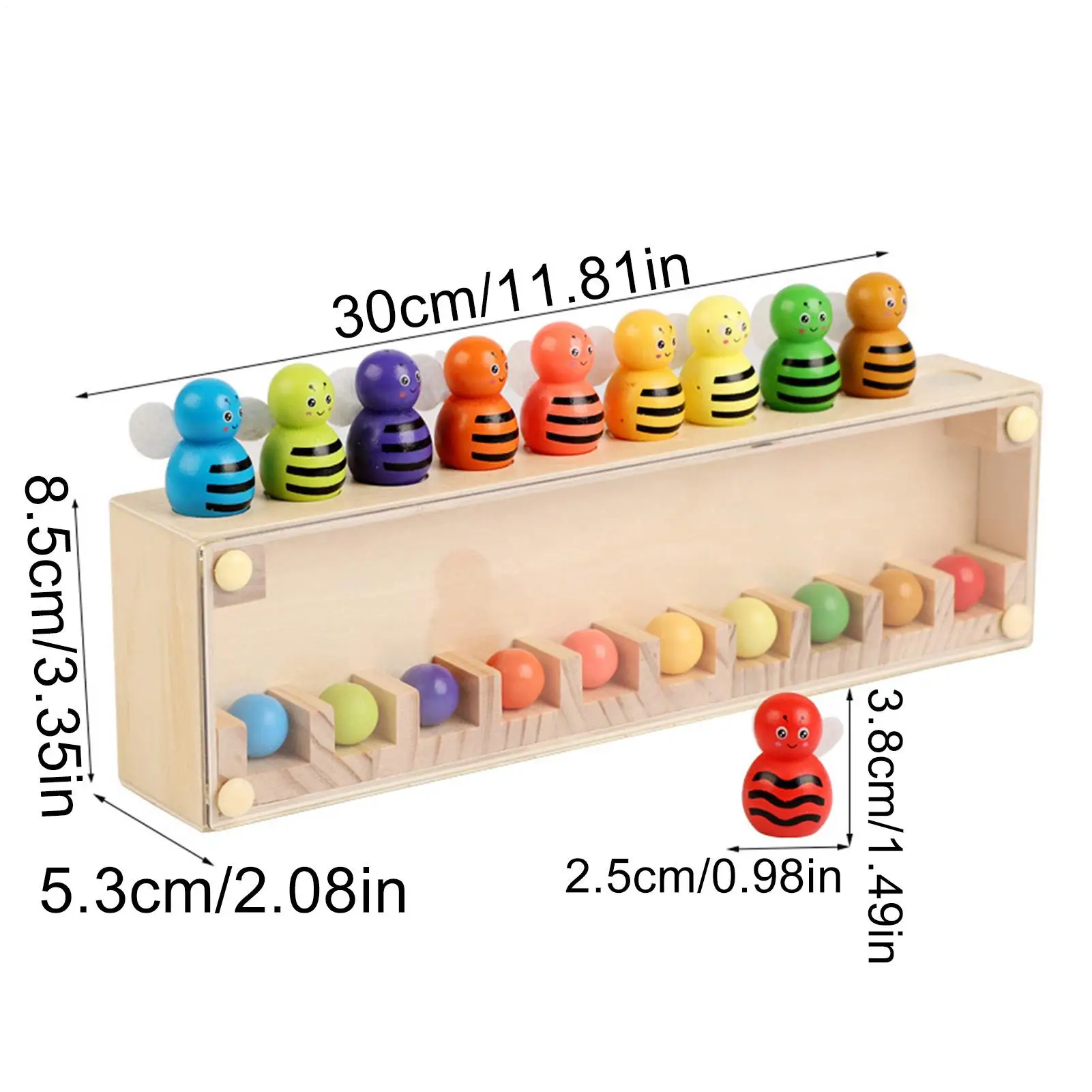 لعبة مطابقة للأطفال لعبة تعليمية ملونة على شكل نحلة خشبية لعبة التعليم المبكر للمدرسة والبنات والأولاد ورياض الأطفال #5