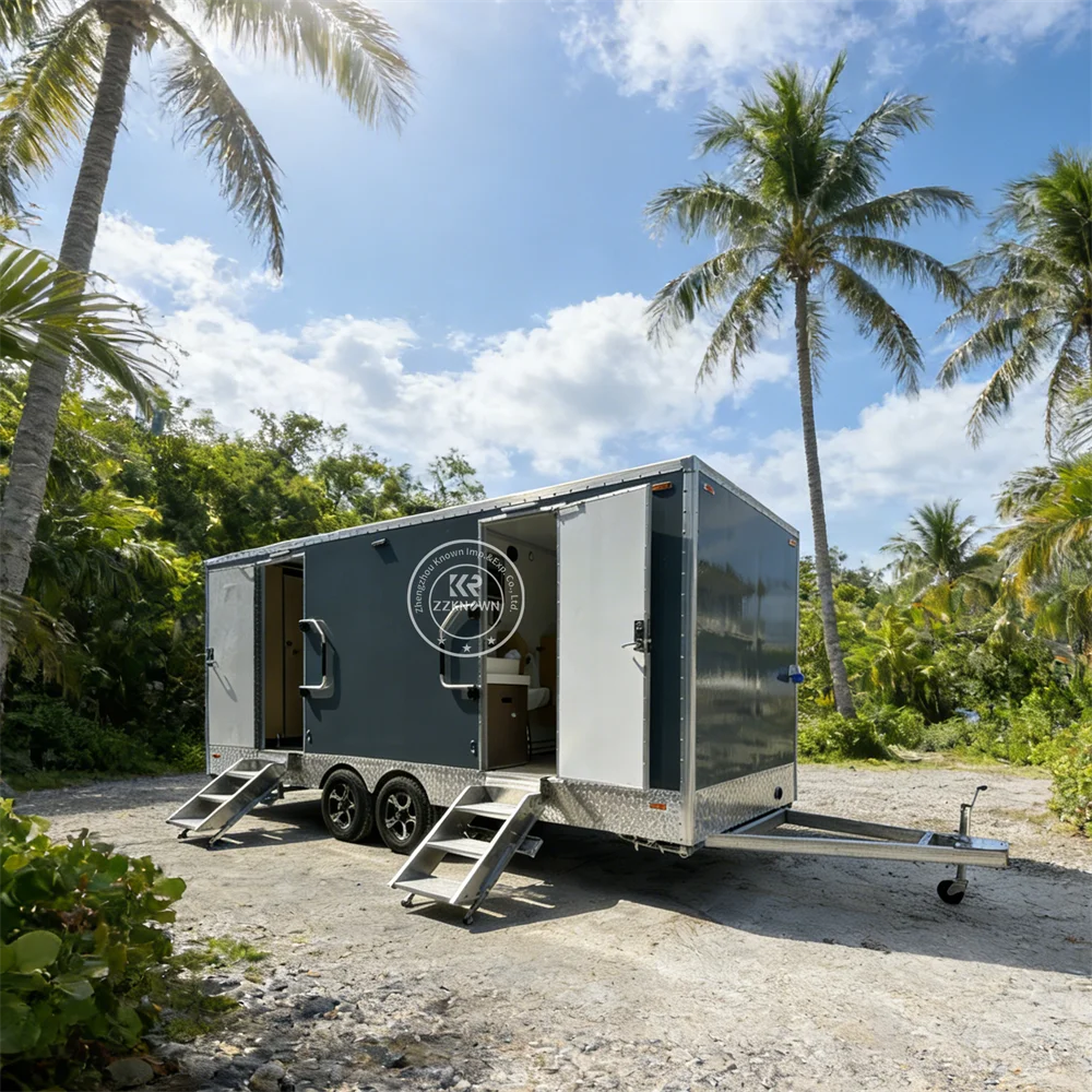 Modern Portable Prefab Toilet Cabin Newly Designed Outdoor Application Sandwich Panel Material Mobile Toilet Trailer