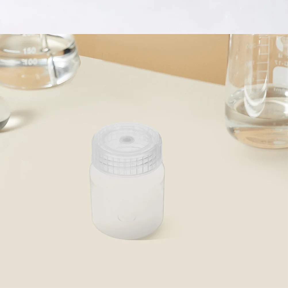 4 قطعة 240 مللي حاويات عينة بلاستيكية واسعة الفم مقاومة للمواد الكيميائية زجاجات مختبر متينة حاوية فارغة زجاجة كيميائية