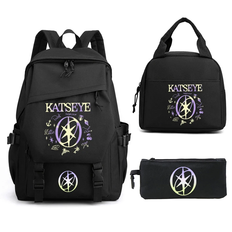 Kpop Group Katseye Backpack Set Teen Girls Back To School Gifts Korean Ulzzang Katseye Women Travel Bagpack Suit
