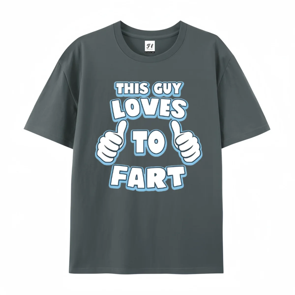This Guy Loves To Fart Funny Graphic T‑Shirt Humor Thumbs Up Meme Casual Unisex Short Sleeve Tee for Men Women Intersting Shirts