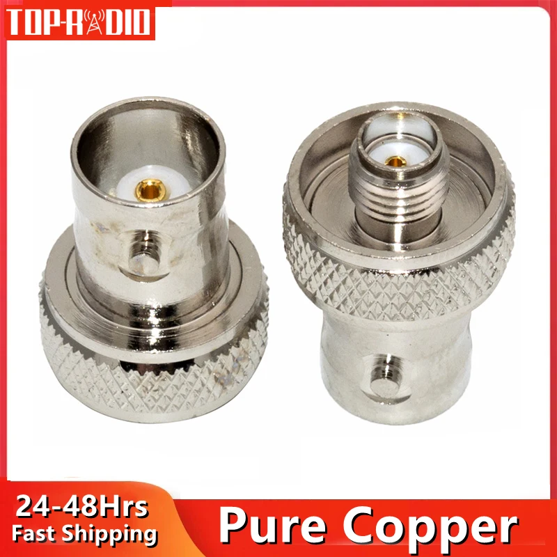 1PC  BNC Female To SMA Female Disc Nickel Plated Coaxial RF Adapter High Frequency BNCK/SMAJ RF Connector for Walkie-talkie