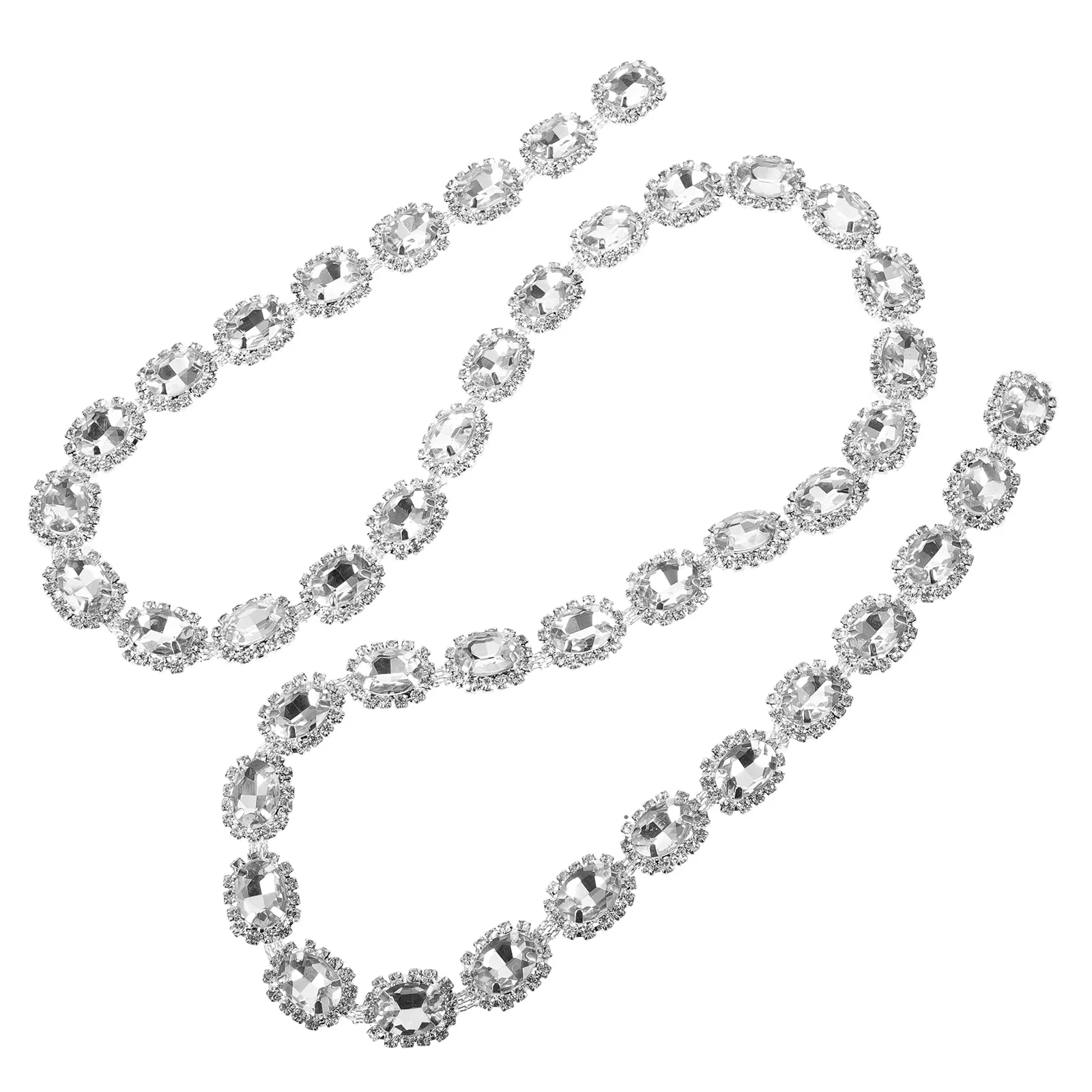 

Rhinestone Chain Trim Cuttable Glass Crystal Strip For Diy Clothing Shoe Bag Craft Embellishments Fringe Decor Handicraft