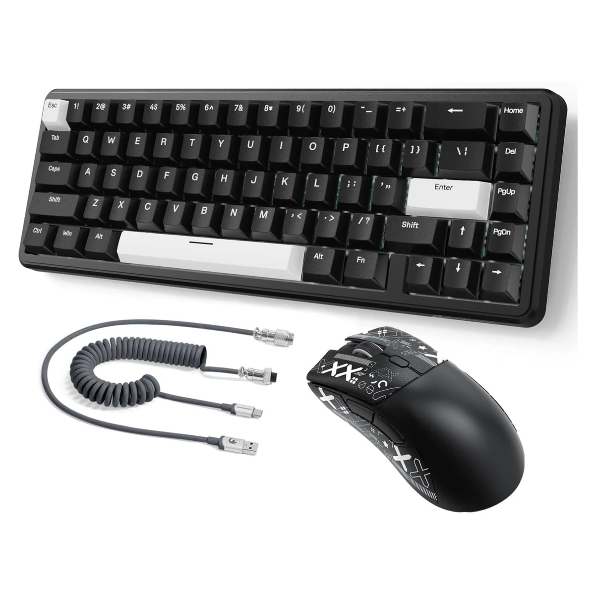 

MAMBASNAKE X65 HE Проводная клавиатура с магнитным переключателем и мышь R1, игровая клавиатура с быстрым триггером, скорость запутывания 8 кГц, регулируемая