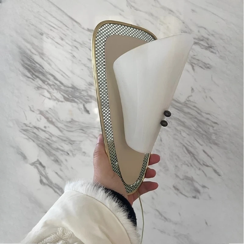 مصمم الفرنسية شل شكل مصابيح الحائط غرفة نوم اللوح الأمامي الاكريليك الجدار ضوء بهو خلفية ديكور الممر تركيبات شخصية