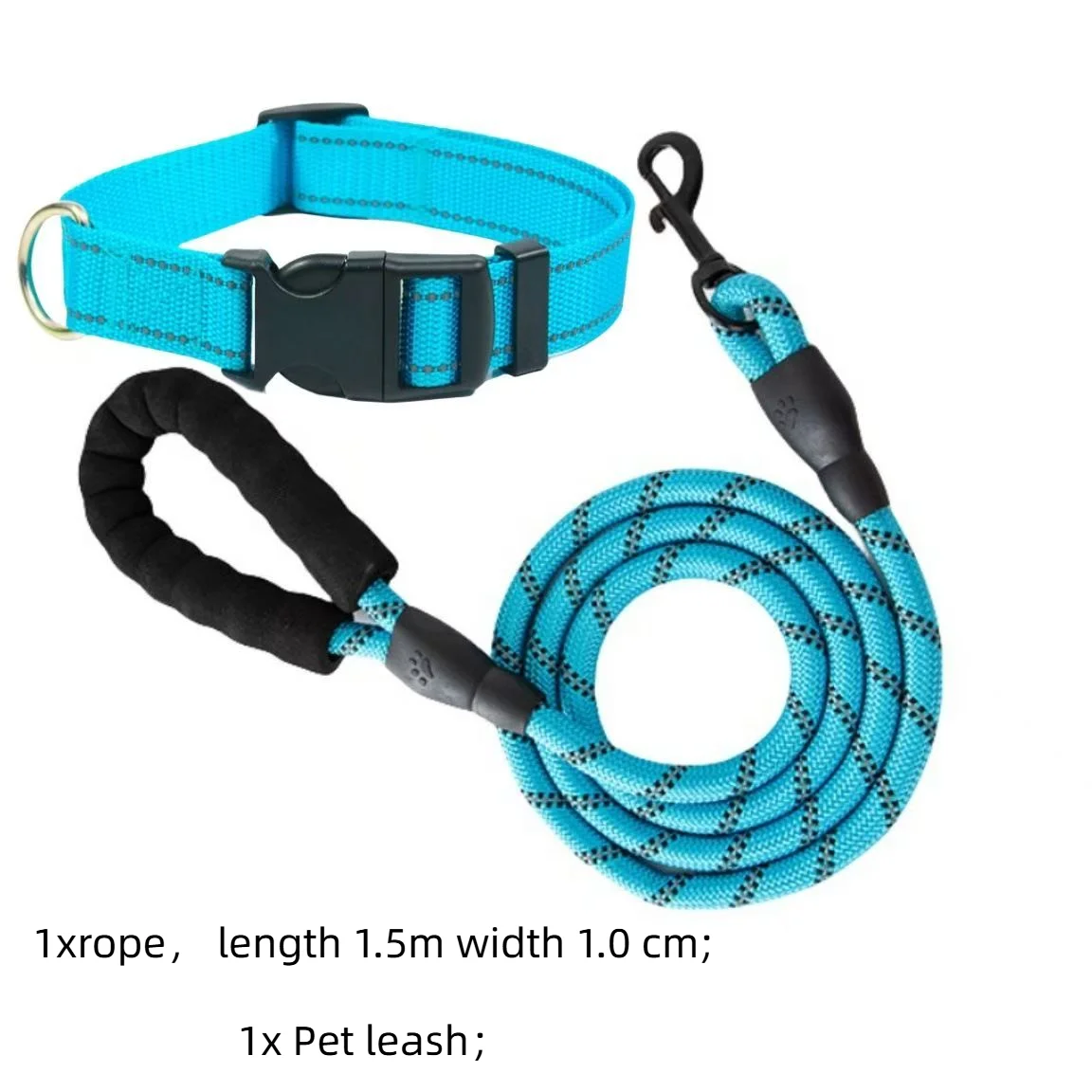 

pet Reflective Nylon tow rope non slip foam handle pet Adjustable towing ropes large middlesmall dogs outdoors Pet Supplies