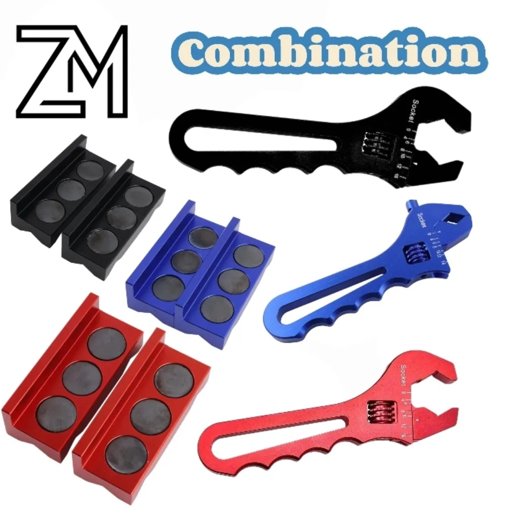 

Aluminum Adjustable Wrench Spanner + Vise Jaw Inserts for Fuel Hose End Fitting