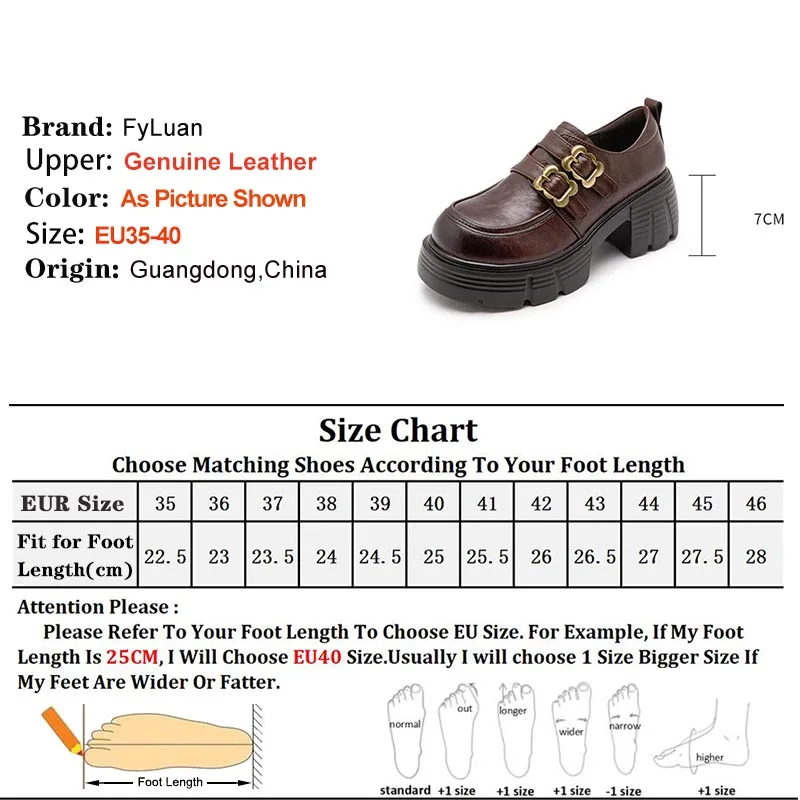أسود بني منصة سميكة جلد طبيعي النساء أحذية عالية الكعب المتسكعون ربيع الخريف الرجعية تنوعا كعب خشن حذا فردي للسيدات