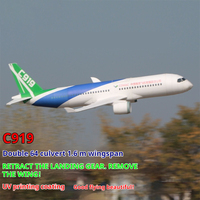 Flyfans RC Plane Model Fixed-Wing Aircraft C919 with Dual 64mm Conduit Remote Control Toy Fast Foldable Landing Gear
