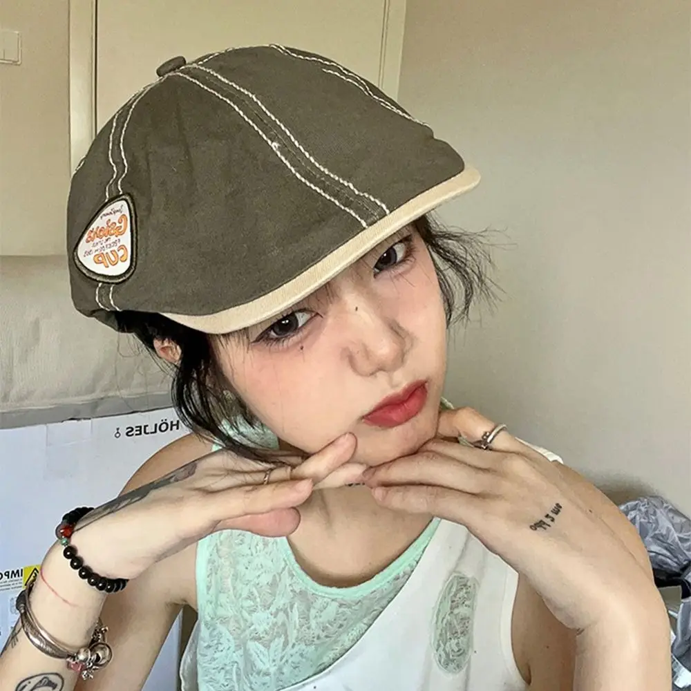 أزياء خمر إلى الأمام قبعة التطريز Y2k موزع الصحف قبعة الأمريكية قناع قبعات رعاة البقر للجنسين