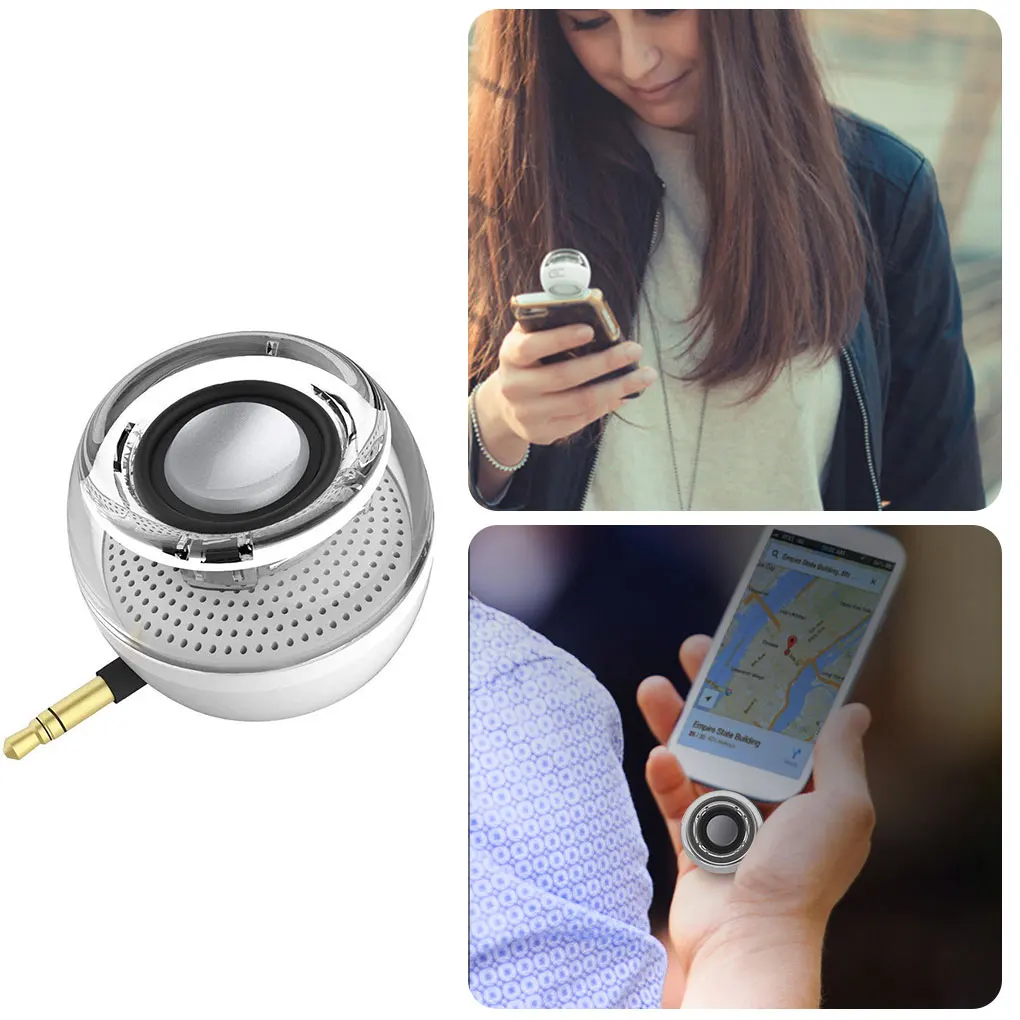 3.5mm Aux Audio Jack Mini Speakers Wireless Powerful Crystal Speaker Portable HIFI 3D Surround Phone Speaker For Phone Tablet