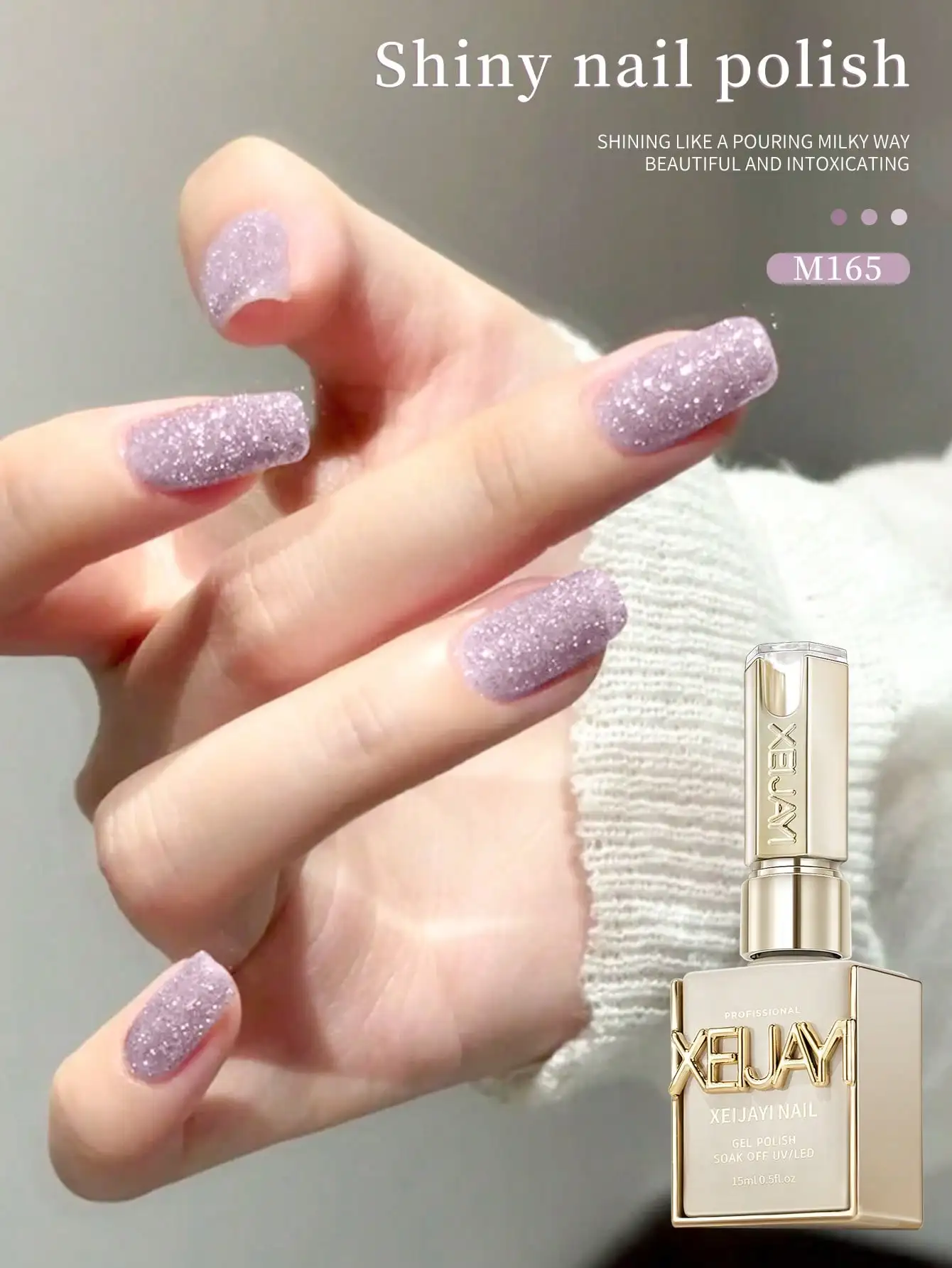 XEIJAYI 15ml ウォーターライトクラッシュジェルネイルポリッシュ、UV LED ソークオフネイルポリッシュ、セミパーマネント、DIYサロン品質ネイルジェル