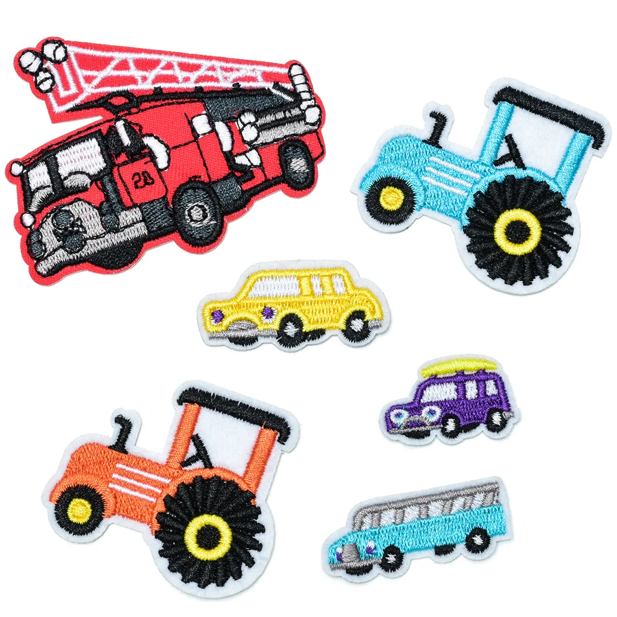 6Pcs Cartoon Car construction truck Series Iron on Embroidered Patches For on Clothes Hat Jeans Sticker Sew DIY Patch Applique