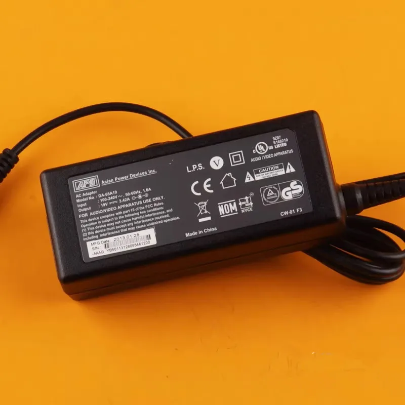 Genuine OEM APD DA-65A19 19V 3.42A 65W 5.5x2.5mm DA-65A19 DA-65B19 AC Adapter For NB-65B19 Laptop Monitor Power Supply Charger