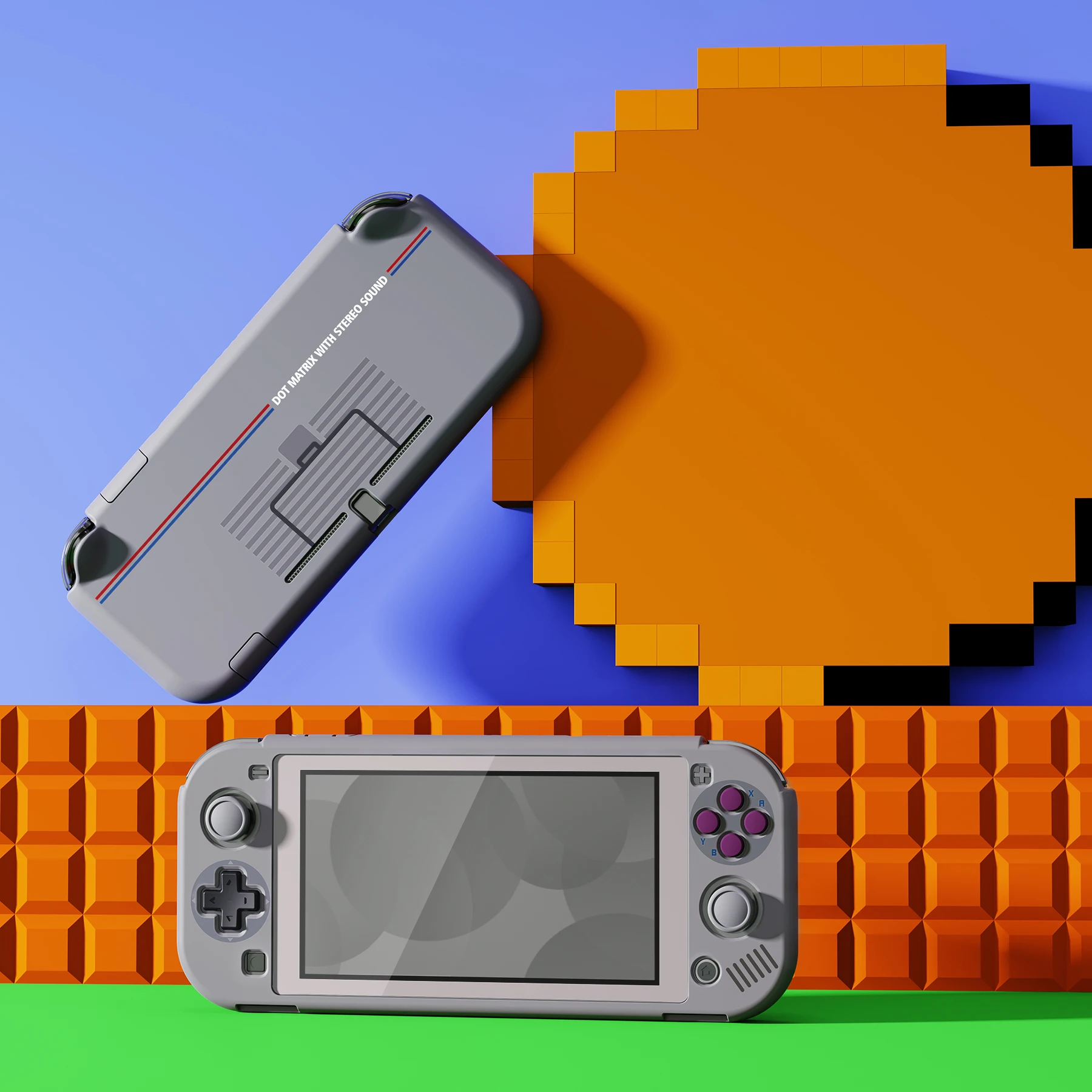 PlayVital Classic-funda protectora de DMG-01 para NS Switch Lite, Protector de pantalla, empuñaduras de pulgar y tapa de botón, pegatinas, 1989 GB